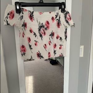 off the shoulder floral top